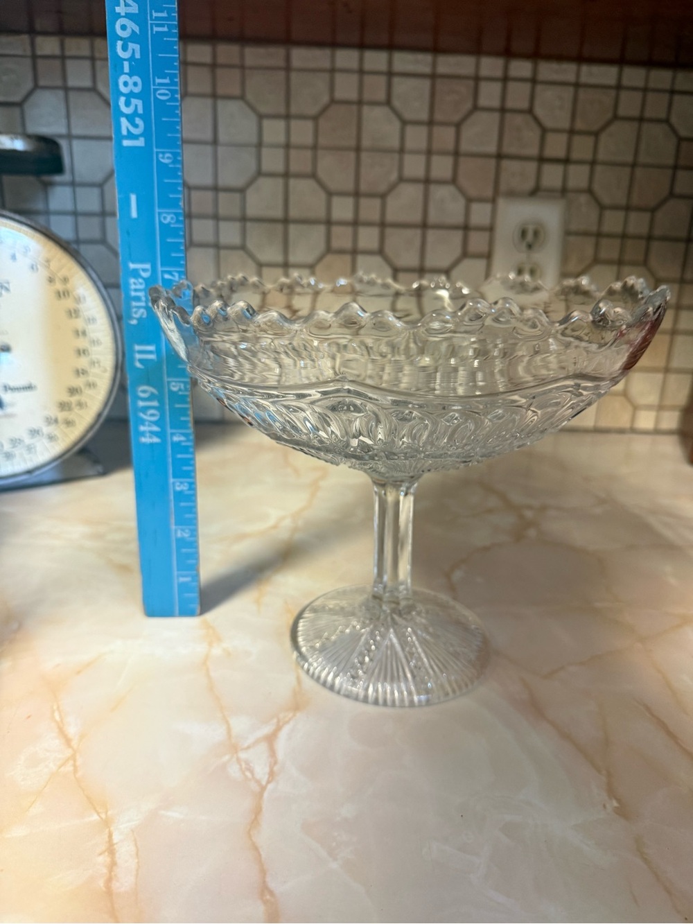 Clear Glass Compote Bowl - Elegant Pedestal Serving Dish